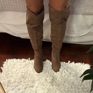 Elegant Over the Knee Tan Boots